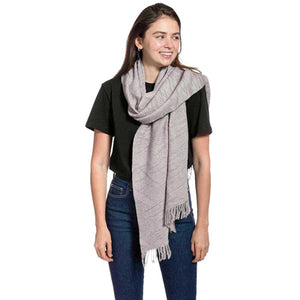 Taupe Striped Pattern Wool Mix Fringe Scarf. Amps up your look with this soft, highly versatile striped pattern wool mix fringe scarf that gives a lot of options to dress up your attire.This fringe scarf combines great fall style with comfort and warmth. It goes well with everything from jeans and a tee to work trousers and a sweater. Great for daily wear in the cold winter to protect you against the chill. 