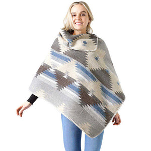 Taupe Western Pattern Poncho. This timeless western pattern Poncho is Soft, Lightweight and Breathable Fabric, Close to Skin, Comfortable to Wear. Sophisticated, flattering and cozy, this Poncho drapes beautifully for a relaxed, pulled-together look. Suitable for Weekend, Work, Holiday, Beach, Party, Club, Night, Evening, Date, Casual and Other Occasions in Spring, Summer and Autumn.