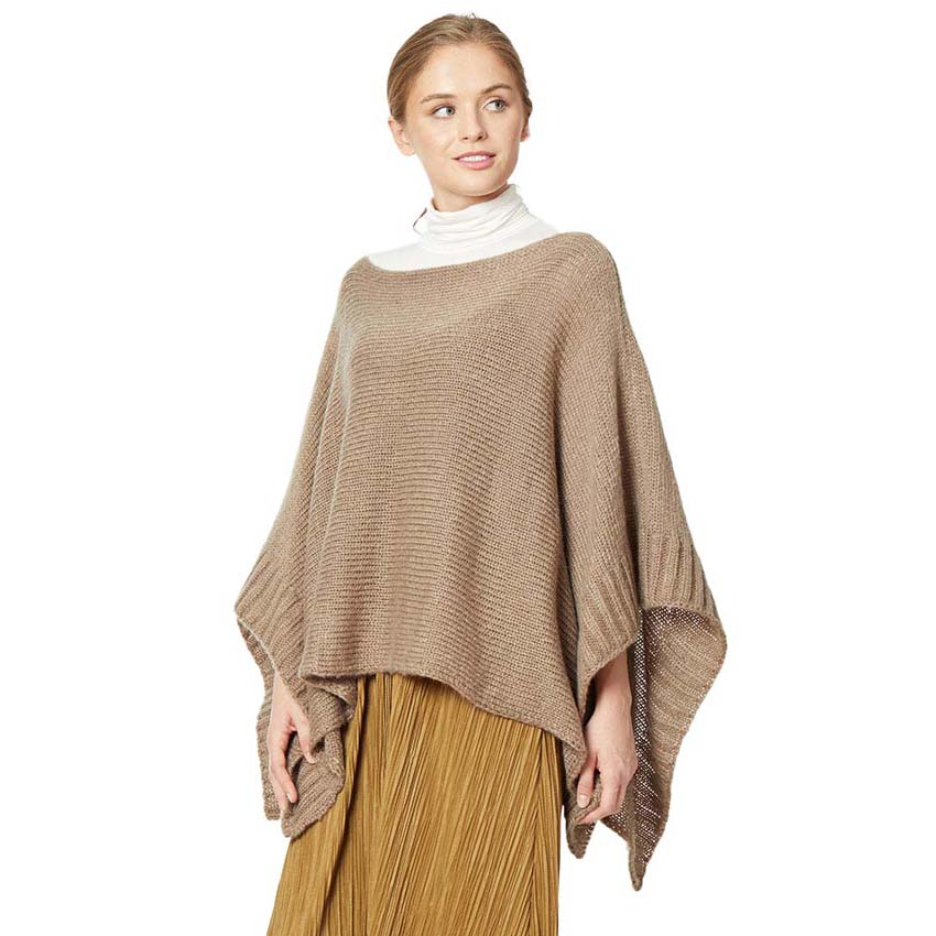 Beige Yarn Knitted Poncho, is luxurious and trendy that embellishes your beauty to a greater extent. It's a super soft chic capelet that keeps you warm, toasty and so comfortable in cold days and winter. You can throw it on over so many pieces elevating any casual outfit! Perfect Gift for Wife, Mom, Birthday, Holiday, Christmas, Anniversary, Fun Night Out. Stay luxurious and comfortable!