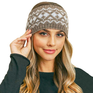Topaz Aztec Pattern Ear Warmer Headband, Ear Warmer Headband with a beautiful Aztec Pattern can be worn centered or to the side for your comfort. It will shield your ears from cold winter weather ensuring all-day comfort and warmth. The headband is soft, comfortable, and warm adding a touch of classy style to your look. Show off your trendsetting style when you wear this ear warmer and be protected in the cold winter winds. Stay trendy and cozy.