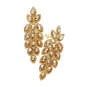 Topaz Marquise Crystal Oval Cluster Vine Clip On Earrings, The perfect set of sparkling earrings adds a sophisticated & stylish glow to any outfit. Perfect for adding just the right amount of shimmer & shine and a touch of class to special events. These earrings pair perfectly with any ensemble from business casual, to night out on the town or a black tie party.