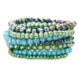 Turquoise 9PCS Faceted Bead Stretch Bracelets, a timeless treasure, coordinate this 9 pieces Beaded  bracelet with any ensemble from business casual to everyday wear. Beautiful faceted Beads which are a perfect way to add pop of color and accent your style. Adds a touch of nature-inspired beauty to your look. Make your close one feel special by giving this faceted bracelet as a gift and expressing your love for your loved one on special day.