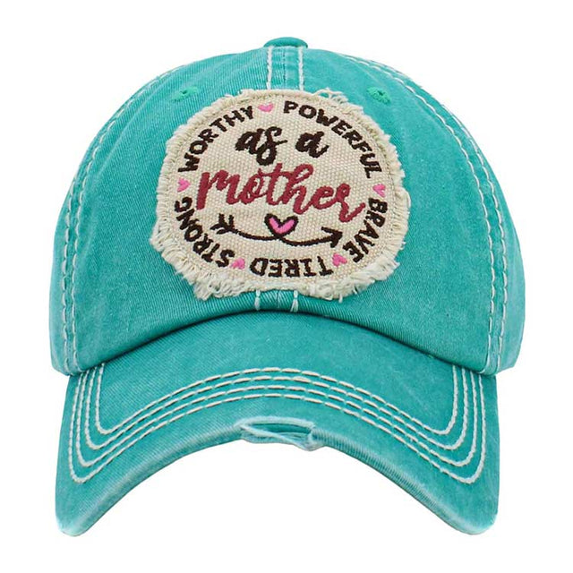 Turquoise As A Mother Message Vintage Baseball Cap, is a fun, cool & Message, Mother-themed cap that gives you a different yet beautiful look to amp up your confidence. Show your love for Mother with this beautiful Vintage Baseball Cap. An excellent gift for your mom on a birthday, mother's day, or any other meaningful occasion.
