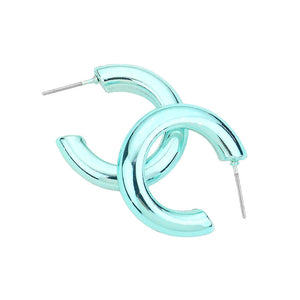 Turquoise Colored Hoop Earrings, this polished finish hoop design creates a feeling of understated elegance and sophistication look in any outfits. this is a versatile pair of earrings that can be worn with anything from casual weekend wear, to more mature office wear. These cute hoop earrings will never be out of style. The perfect accessory for the gift to send it as a gift to your mom, wife, daughter, sisters, friends or yourself.