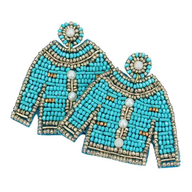 Turquoise Felt Back Pearl Seed Beaded Top Dangle Earrings, these beautiful seed beaded earrings are gorgeous and unique that will dangle on your earlobes to make you stand out from the crowd. Put on a pop of color to complete your ensemble in a stylish way with these Pearl-themed earrings. Perfect for adding just the right amount of shimmer & shine and a touch of ideal class to any occasion. Highlight your appearance and grasp everyone's eye at any place.