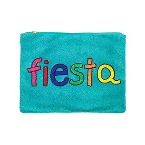 Turquoise Fiesta Seed Beaded Message Clutch Crossbody Bag, these awesome fiesta message clutch crossbody bags are a wonderful accessory for your fiesta Day outfit or any other occasion where you need some extra luck! Be the ultimate fashionista carrying this trendy fiesta Seed Beaded clutch bag! Great for when you need something small to carry or drop in your bag. perfect for makeup, money, credit cards, keys or coins, and many more things.