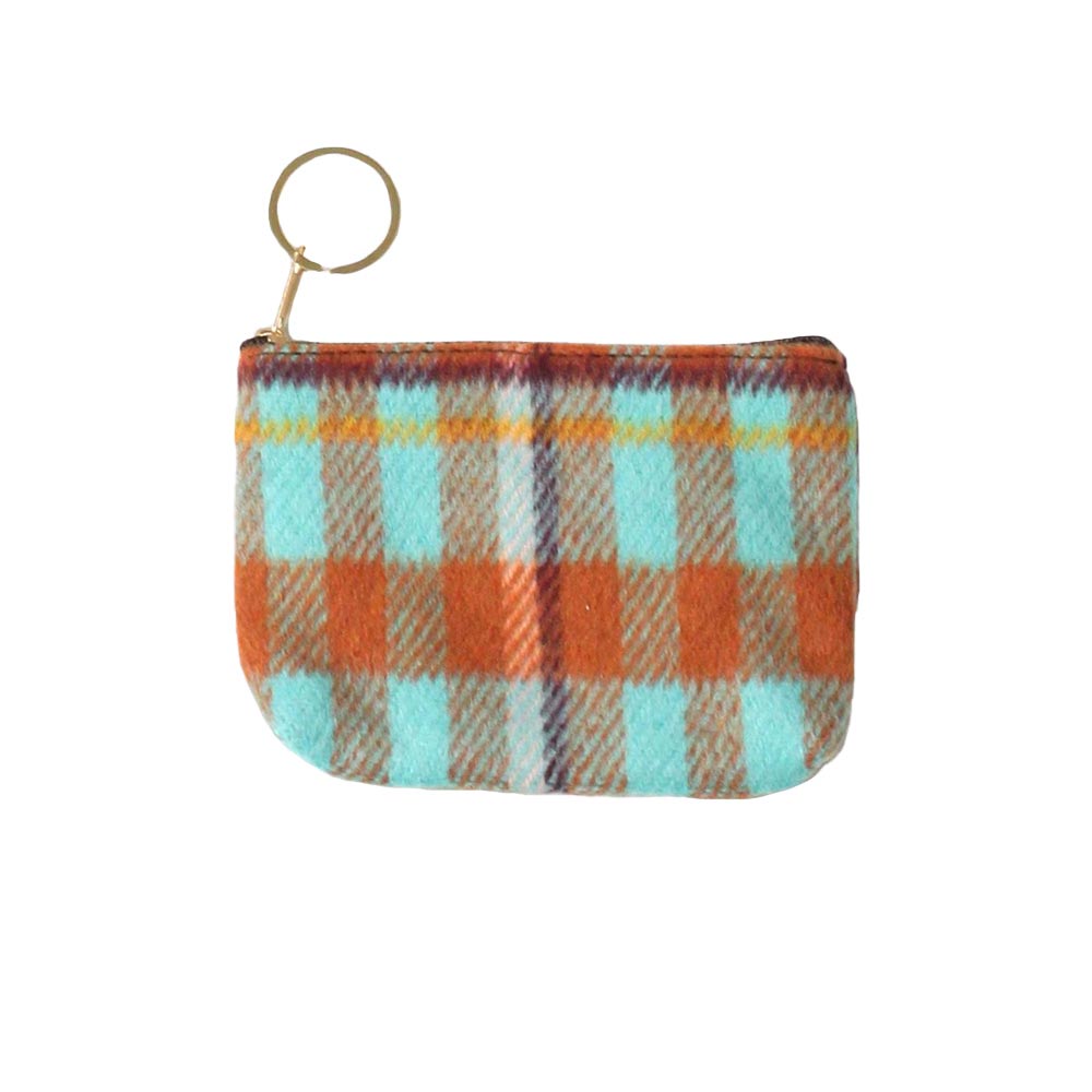 Turquoise Plaid Check Coin Card Purse, is the ultimate solution to your style and handy accessories both. You can carry money, credit cards, watch, phone, etc. without any hassle. It's also the perfect gift for Birthdays, holidays, Christmas, New Year, etc. Its stylish look and comfortability make it different from other purses. Stay fashionable and comfortable anywhere anytime.