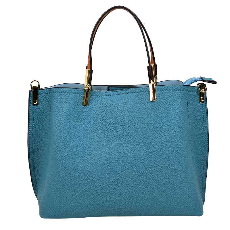 Turquoise Simpler Times Bucket Crossbody Bags For Women. A great everyday casual shoulder bag composed of Faux leather. A simple design with subtle gold hardware details on the closure.  Magnetic snap closure for an inner zipper pouch opening spacious to hold your phone, wallet, and other essentials securely.
