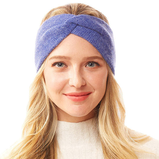 Blue Twisted Knot Solid Soft Earmuff Headband Ear Warmer will shield your ears from cold winter weather ensuring all day comfort. Ear band is soft, comfortable and warm adding a touch of sleek style to your look, show off your trendsetting style when you wear this ear warmer and be protected in the cold winter winds.
