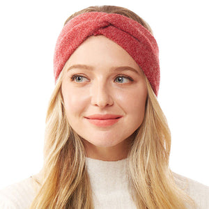 Burgundy Twisted Knot Solid Soft Earmuff Headband Ear Warmer will shield your ears from cold winter weather ensuring all day comfort. Ear band is soft, comfortable and warm adding a touch of sleek style to your look, show off your trendsetting style when you wear this ear warmer and be protected in the cold winter winds.