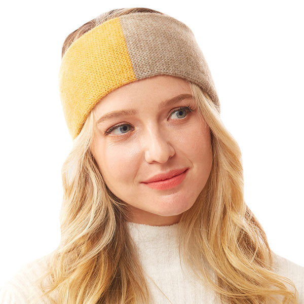 Mustard Two Tone Winter Warm Earmuff Headband Ear Warmer will shield your ears from cold winter weather ensuring all day comfort. Ear band is soft, comfortable and warm adding a touch of sleek style to your look, show off your trendsetting style when you wear this ear warmer and be protected in the cold winter winds.