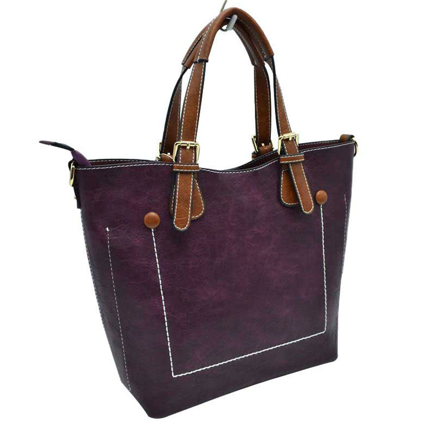 Velvet Genuine Leather Tote Shoulder Handbags For Women. Ideal for everyday occasions such as work, school, shopping, etc. Made of high quality leather material that's light weight and comfortable to carry. Spacious main compartment with magnetic snap closure to safely store a variety of personal items such as wallet, tablet, phone, books, and other essentials. One interior open pocket for small accessories within hand's reach.