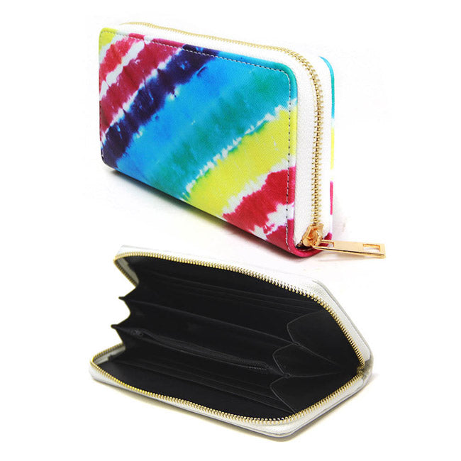 Be the ultimate fashionista, carry this small bag for your money, credit cards, coins, keys, etc Vegan Tie Dye Print Zipper Wallet Tie Dye Print Wallet Tie Dye Wallet makes shopping easy without having to carry huge purse! Perfect Birthday Gift , Anniversary Gift, Mother's Day Gift, Thank You Gift, Graduation Gift, etc