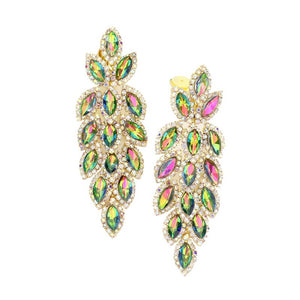 Vitrail Marquise Crystal Oval Cluster Vine Clip On Earrings, The perfect set of sparkling earrings adds a sophisticated & stylish glow to any outfit. Perfect for adding just the right amount of shimmer & shine and a touch of class to special events. These earrings pair perfectly with any ensemble from business casual, to night out on the town or a black tie party.