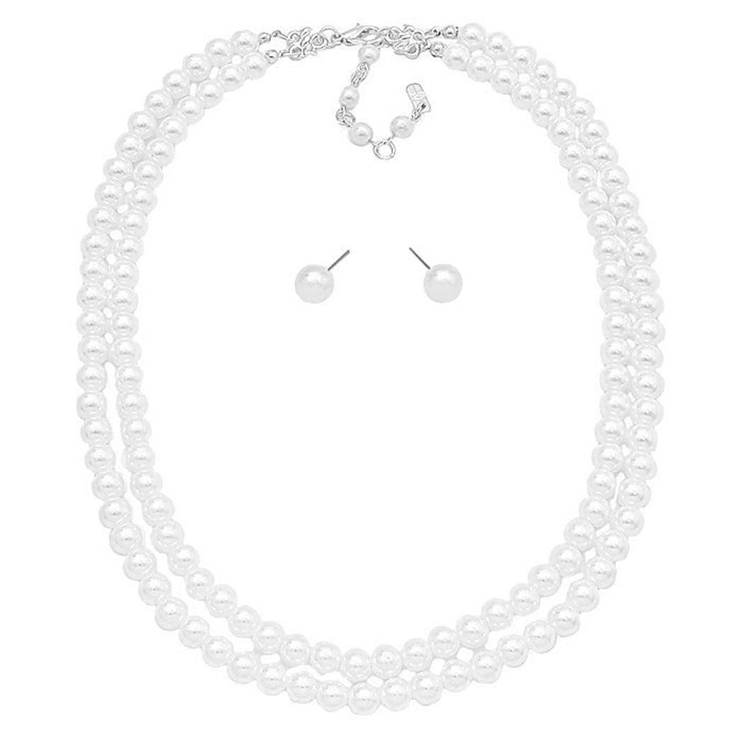 White Pearl Necklaces. Beautifully crafted design adds a gorgeous glow to any outfit. Get ready with these Pearl Necklace.Perfect for adding just the right amount of shimmer & shine and a touch of class to special events.  Suitable for wear Party, Wedding, Date Night or any special events. Perfect Birthday Gift, Anniversary Gift, Thank you Gift or any special occasion.