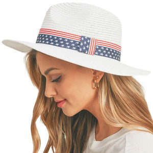 White American USA Flag Band Panama Straw Sun Hat, whether you’re basking under the summer sun at the beach, lounging by the pool, or kicking back with friends at the lake, a great hat can keep you cool and comfortable even when the sun is high in the sky.  Large, comfortable, and perfect for keeping the sun.