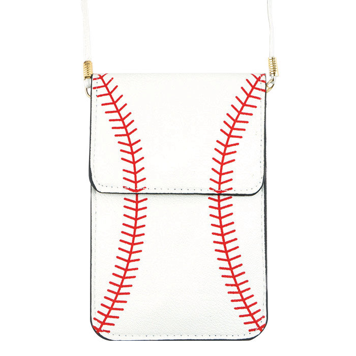 White Baseball Touch View Cell Phone Cross Bag, is a beautiful and useful accessory that will amp up your outlook and help you to carry small handy items altogether. Wear it while cheering your favorite baseball team up at the gallery to draw everyone's attention. Perfect for carrying money, a phone, cards, keys, etc. Can carry it in a bag or use it like a crossbody bag, It will help you all the way.