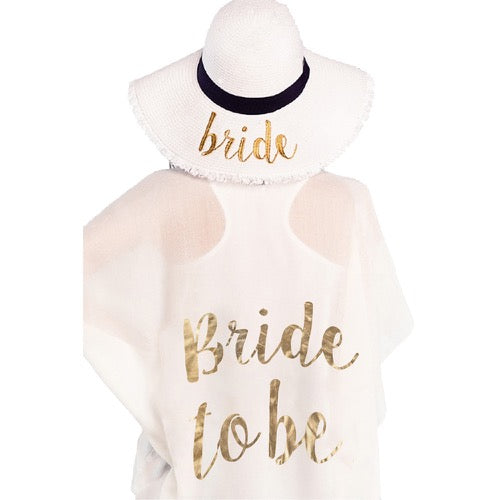 White C.C "Bride To Be" Beach Cover Up; Beach, Poolside chic made easy with this lightweight solid color short sleeve Cover Up featuring relaxed silhouette, great over a swimsuit or your favorite blouse & slacks, Perfect Birthday Gift, Anniversary Gift, Bridal Party, Wedding Party, Bachelorette, Beachwear, Short Sleeve Cover