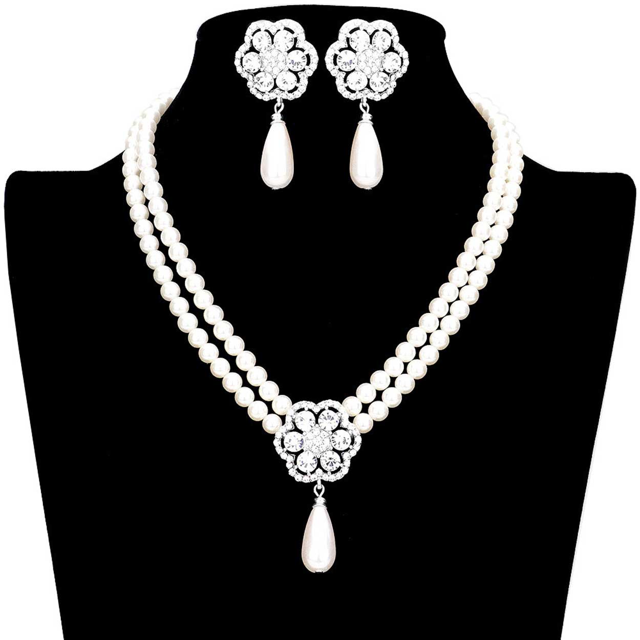White Bubble Stone Flower Teardrop Pearl Accented Necklace, put on a pop of color to complete your ensemble. Perfect for adding just the right amount of shimmer & shine and a touch of class to special events. Perfect Birthday Gift, Anniversary Gift, Mother's Day Gift, Graduation Gift, Valentine’s Gift.