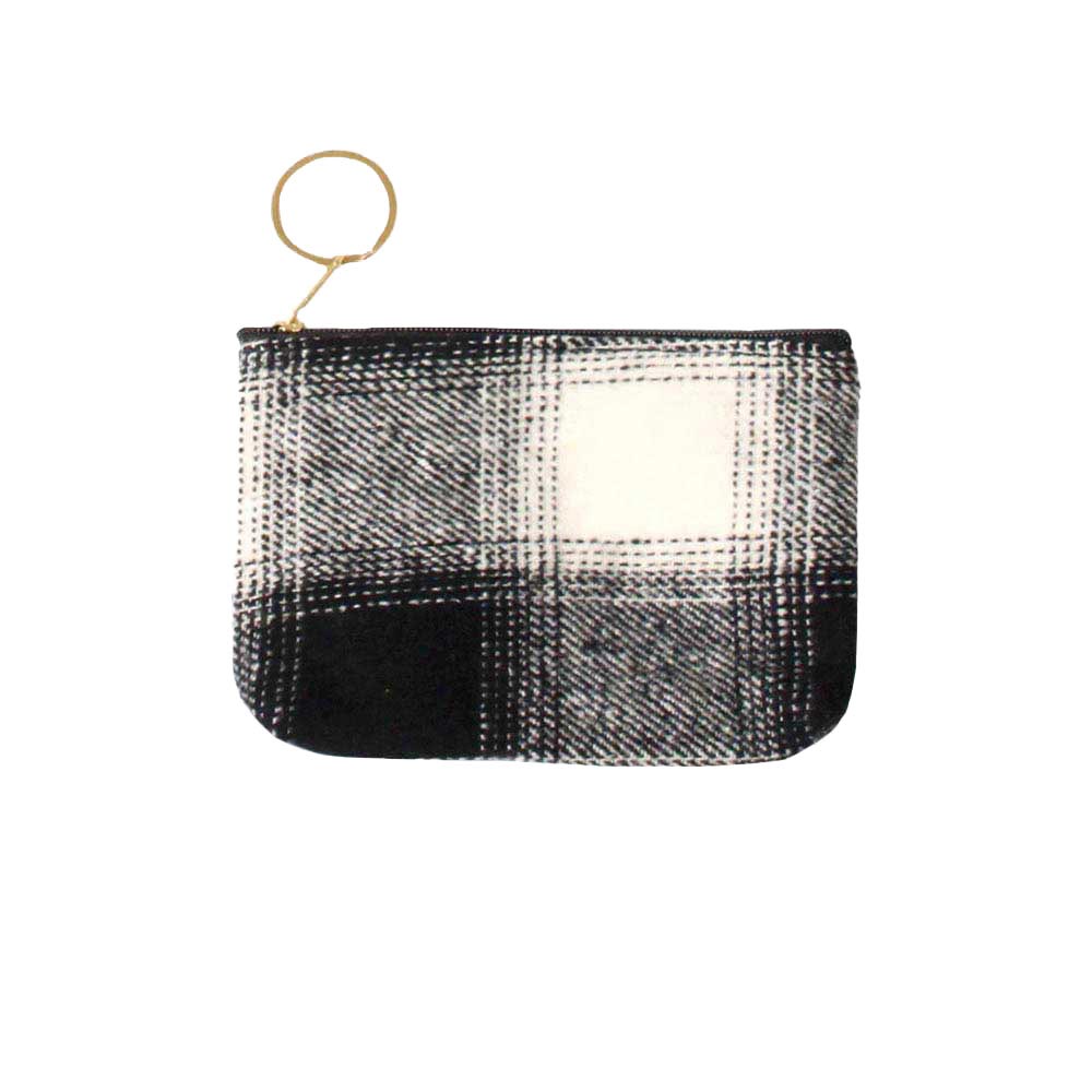 White Buffalo Check Coin Card Purse, looks like the ultimate fashionista while carrying this trendy buffalo check coin card purse! Makes shopping super easy without having to lug around a huge purse. It will be your new favorite accessory. Perfect for grab-and-go errands, keep your keys handy & ready for opening doors as soon as you arrive. Easy to carry especially when you need hands-free and lightweight. Fits your phone, wallet, keys, etc. Live comfortably!