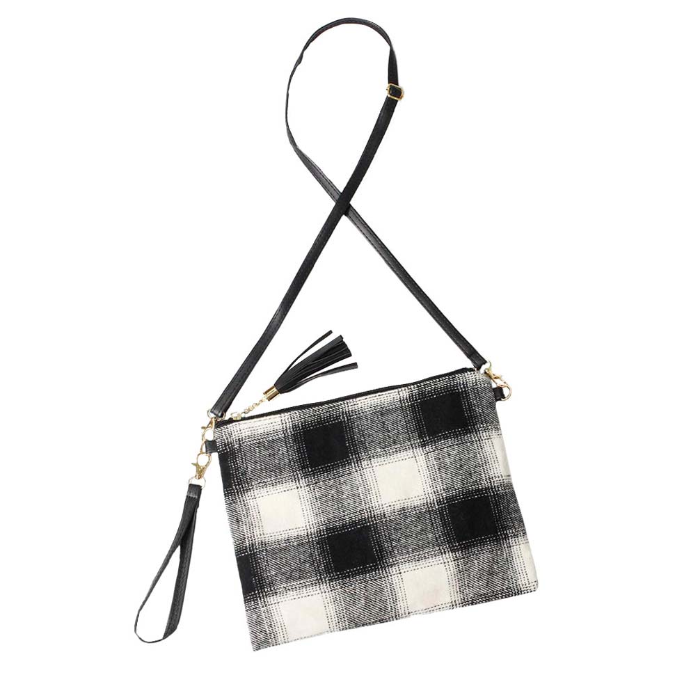 White Buffalo Check Crossbody Clutch Bag, looks like the ultimate fashionista while carrying this buffalo check print bag! It will be your new favorite accessory to hold onto all your items. Easy to carry especially when you need hands-free and lightweight to run errands or a night out on the town. Fits your phone, wallet, keys, etc. Have a hassle-free life! 