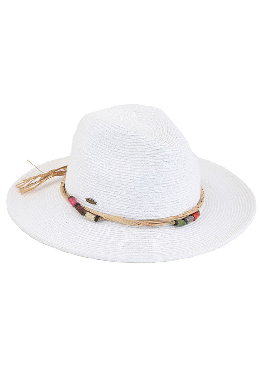 White C.C Multi Threaded Toggles Trim Panama Hat, whether you’re basking under the summer sun at the beach, lounging by the pool, or kicking back with friends at the lake, a great hat can keep you cool and comfortable even when the sun is high in the sky. Comfortable, and perfect for keeping the sun off of your face, neck, and shoulders, ideal for travelers who are on vacation or just spending some time in the great outdoors.