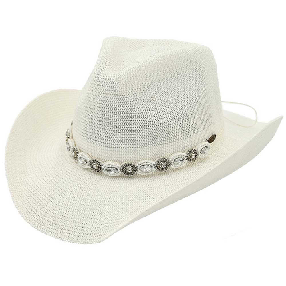 C.C Rhinestone Jewel Charm Trim Cowboy Hat - Pink 2940p_0__23611.1756231182.386.  main image 4