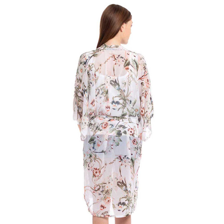 White Floral Belt Kimono Poncho, This timeless Kimono Poncho is Soft, Lightweight and Breathable Fabric, Close to Skin, Comfortable to Wear. Sophisticated, flattering and cozy, this Poncho drapes beautifully for a relaxed, pulled-together look. Suitable for Weekend, Work, Holiday, Beach, Party, Club, Night, Evening, Date, Casual and Other Occasions in Spring, Summer and Autumn.