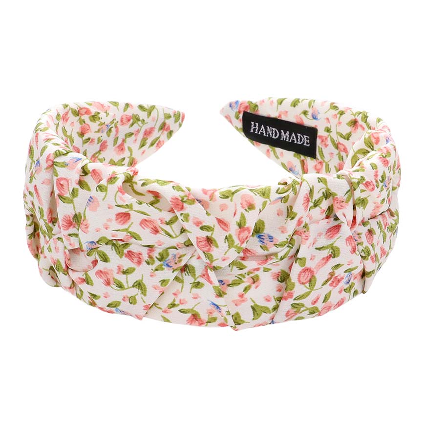 White Flower Patterned Pleated Headband, create a natural & beautiful look while perfectly matching your color with the easy-to-use flower-patterned pleated headband. Add a super neat and trendy knot to any boring style. Perfect for everyday wear, special occasions, outdoor festivals, and more.