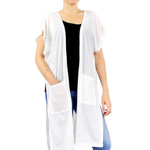 White Front Pockets Jersey Vest. Lightweight and soft brushed fabric exterior fabric ,make you feel more  comfortable. Cute and trendy vest for women. Great for dating, daily wear, travel, office, work, outwear, fall, spring or early winter. Perfect Gift for Wife, Mom, Birthday, Holiday, Anniversary, Fun Night Out.