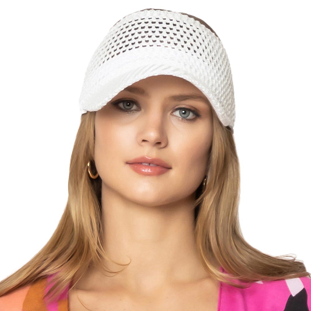 White Lurex Metallic Visor Sun Hat, whether you’re basking under the summer sun at the beach, lounging by the pool, or kicking back with friends at the lake, a great hat can keep you cool and comfortable even when the sun is high in the sky. An excellent gift for vacation getaways etc to your friends, family, or loved ones.