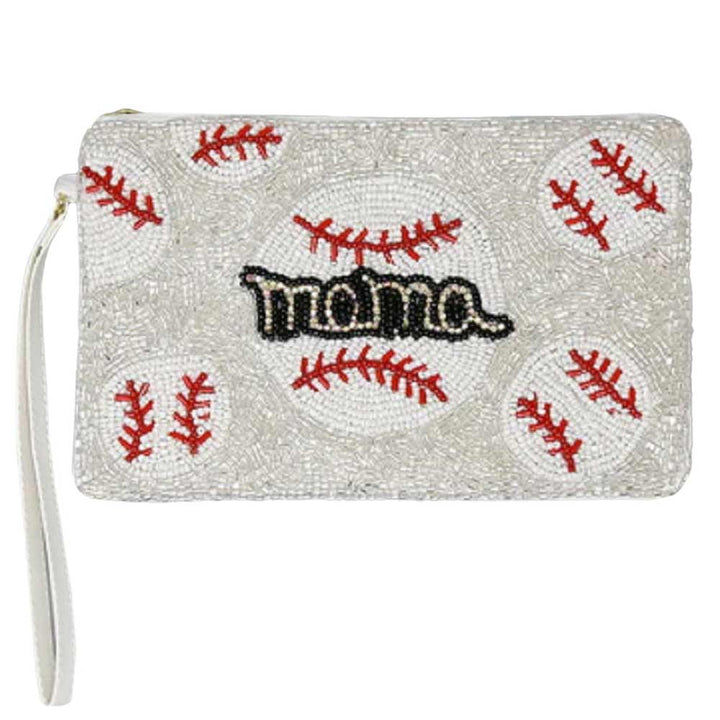 White Mama Sports Theme Seed Beaded Wristlet, perfectly goes with any outfit and shows your trendy choice to make you stand out on your special occasion. Carry out this sports theme wristlet while attending a special occasion. Perfect for carrying makeup, money, credit cards, keys or coins, etc. It's lightweight and perfect for easy carrying.