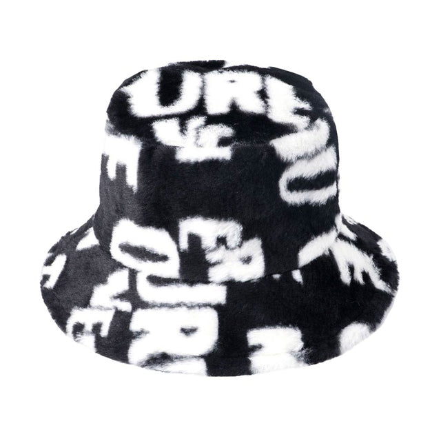 White Patterned Faux Fur Bucket Hat, show your trendy side with this Patterned bucket hat. Adds a great accent to your wardrobe. This elegant, timeless & classic Bucket Hat looks fashionable. Perfect for that bad hair day, or simply casual everyday wear.  Accessorize the fun way with this Fux Fur bucket hat. It's the autumnal touch you need to finish your outfit in style.