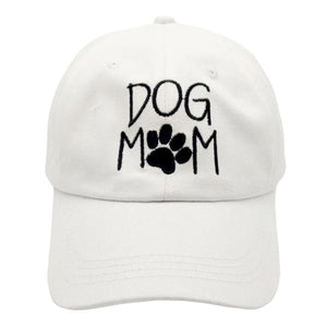 White Paw Pointed Dog Mom Message Baseball Cap, this cute dog mom message baseball cap for women is both functional and stylish! This baseball cap has the design "Dog Mom" screen printed on the front. Fun cool dog mother-themed message vintage cap perfect for those who love the animal and perfect for the mom who is in Charge! 
