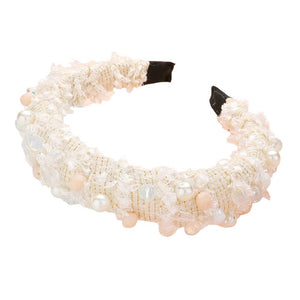 White Pearl Multi Bead Embellished Headband, These stylish bead embellished headbands are an ideal hair accessory for women, teens, and girls with short, curly, straight, or long hair. Push back your hair with this beautiful Pearl headband to make yourself stand out on any special occasion. Spice up any plain or special outfit! Be ready to receive the best compliments. Be the ultimate trendsetter wearing this chic headband with all your stylish outfits! 