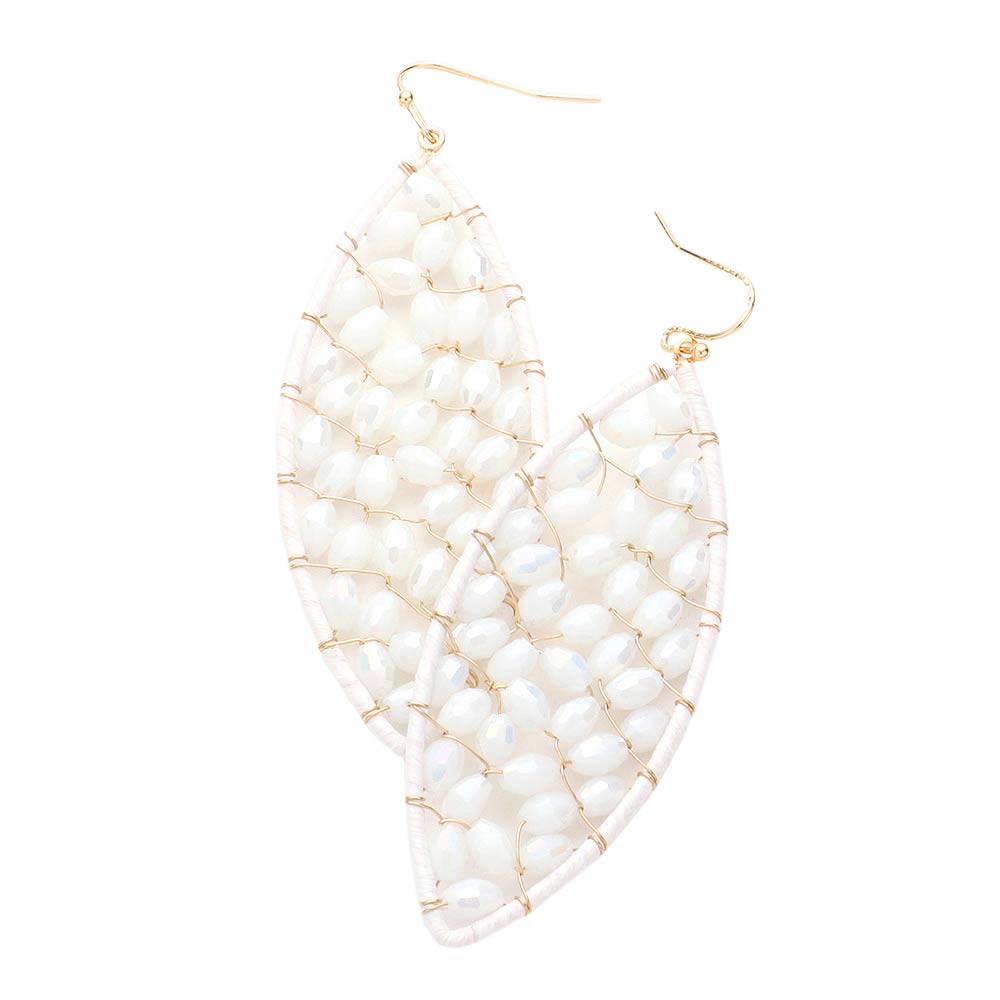 White Raffia Wrapped Beaded Petal Dangle Earrings, turn your ears into a chic fashion statement with these Earrings! The beautifully crafted design adds a glow to any outfit. Perfect gifts for weddings, Prom, birthdays, Mother’s Day, Christmas, anniversaries, holidays, Mardi Gras, Valentine’s Day, or any occasion.