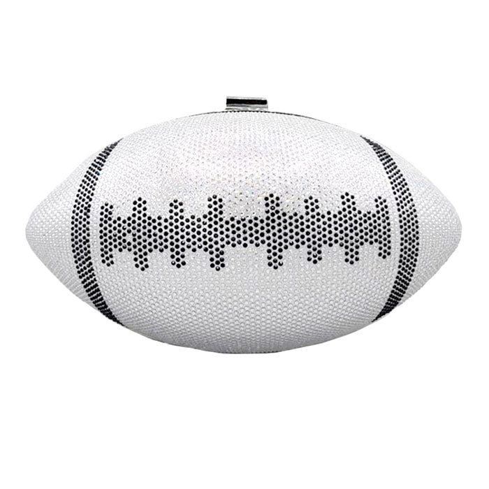 Black Rhinestone Football Clutch Bag. Look like the ultimate fashionista when carrying this small chic bag, great for when you need something small to carry or drop in your bag. Keep your keys handy & ready for opening doors as soon as you arrive. Perfect Birthday Gift, Anniversary Gift, Mother's Day Gift.