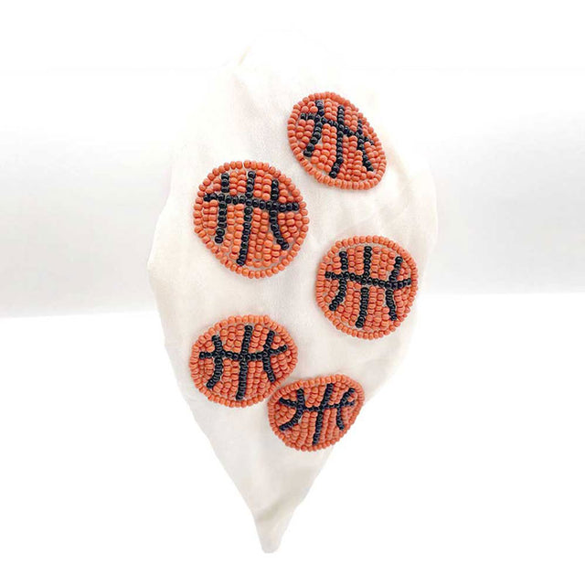 White Seed Beaded Basketball Burnout Knot Headband. These seed beads headband will make you feel extra glamorous. Push back your hair with this exquisite knotted headband, spice up any plain outfit! Be ready to receive compliments. Be the ultimate trendsetter wearing this chic headband with all your stylish outfits! Exquisite enough to use on your wedding day.
