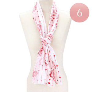White Silk Feel Satin Heart Bouquet Pattern Printed Scarves, Accent your look with this soft, highly versatile scarf. Great for daily wear in the cold winter to protect you against chill, classic infinity-style scarf & amps up the glamour with plush material that feels amazing snuggled up against your cheeks.