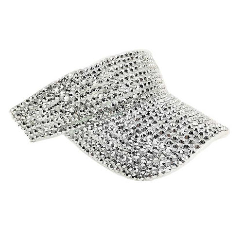 Women's Bling Studded Visor Hat - Silver