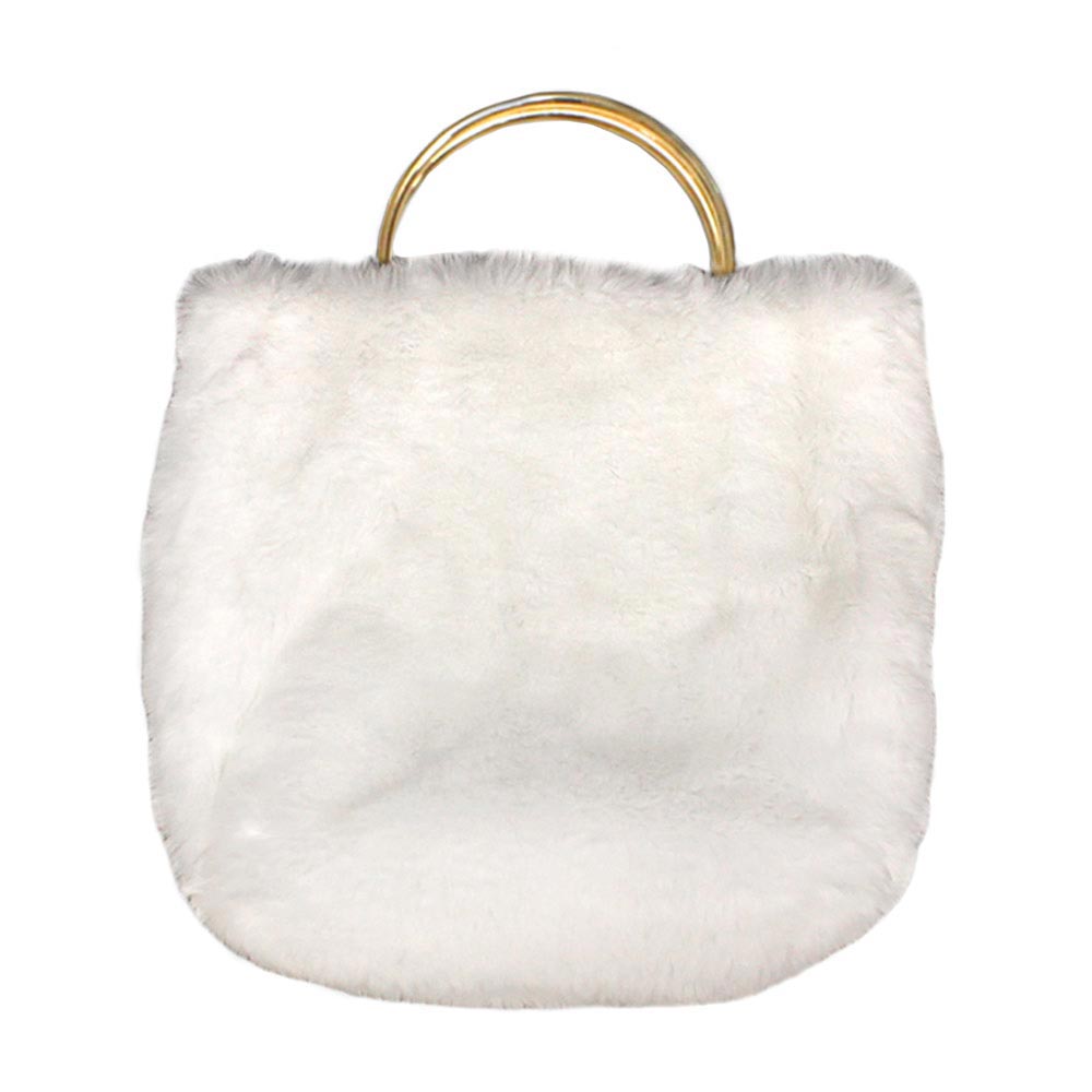  White Solid Faux Fur Tote Crossbody Bag, this cute and attractive crossbody bag is awesome to show your trendy choice that will make you stand out. It gives you the best support for carrying the handy stuff. Have fun and look stylish with this beautiful crossbody bag that will amp up your attire surely. It's versatile enough for wearing straight through the week. Perfectly lightweight to carry around all day. Perfect Birthday Gift, Anniversary Gift, Mother's Day Gift, Graduation Gift, Valentine's Day Gift.