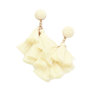 White Tassel Cluster Vine Dangle Earrings, are beautifully designed with cluster vine on a tassel theme to put on a pop of color and complete your ensemble. Perfect for adding the perfect beauty & glamor everywhere. Perfect gift for Birthdays, Anniversaries, Mother's Day, Graduation, etc. Show off your trendy choice & perfect combination with these beautiful earrings.