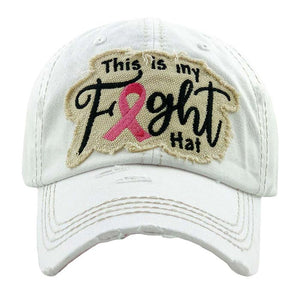 White This is my Fight Hat Pink Ribbon Vintage Baseball Cap, Show your trendy side with this lovely Baseball hat. Soft textured, embroidered message with fun statement will become your favorite cap. It is an adorable baseball cap that has a vintage look, giving it that lovely appearance. The vintage cap is perfect for night out, outdoor event, hip hop fashion, halloween costume, shopping, dating, wedding, music festival, evening party, prom, travel, beach, vacations and even for casual business wear.  