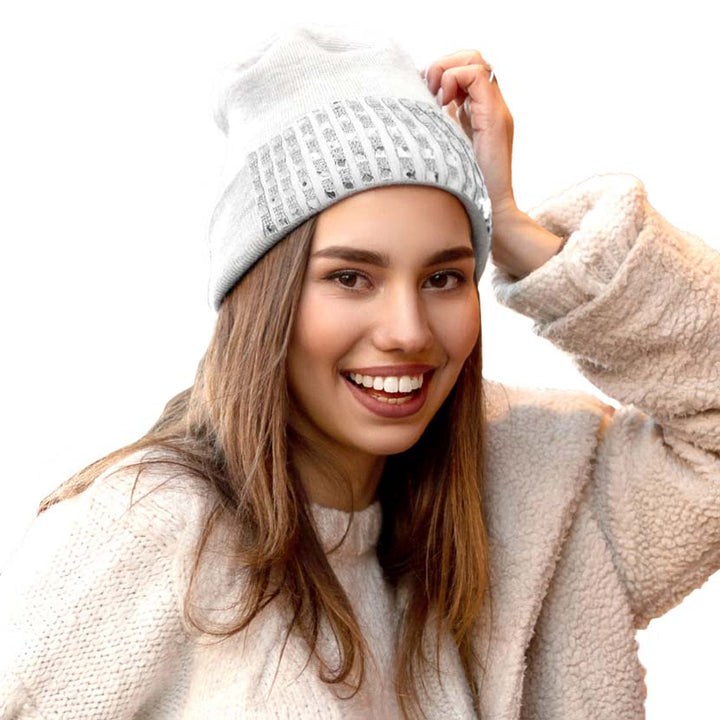 White Trellis Blinged Acrylic Beanie Hat, before running out the door into the cool air, you’ll want to reach for this toasty beanie to keep you incredibly warm. Accessorize the fun way with this beanie winter hat, it's the autumnal touch you need to finish your outfit in style. Awesome winter gift accessory! Perfect Gift for Birthdays, Christmas, Stocking stuffers, Secret Santa, holidays, anniversaries, Valentine's Day, etc. to your loved ones. Happy Winter!