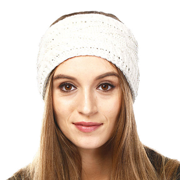 Wide Solid Ivory Cable Knit Earmuff Headband Soft Ivory Knit Ear Warmer Headband soft cable knit ear warmer will shield you from cold weather ensuring all day comfort. The ear band is wide, soft & comfortable adding a sleek style to your ensemble. Perfect Gift Christmas, Birthday, Holiday, Anniversary, Valentine's Day, Loved One