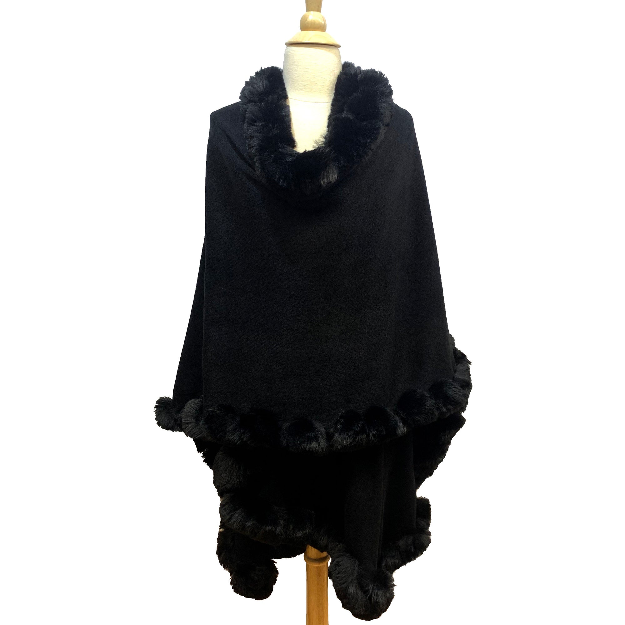 Elegant All-around Faux Fur Trim Poncho Plush Faux Fur Trim Knit Ruana Cape Faux Fur Knit Wrap, the perfect accessory, luxurious, trendy, soft chic cape, keeps you warm & toasty. Throw it on over many pieces to elevate any casual outfit! Perfect Gift Birthday, Anniversary, Christmas, Valentine's Day, Special Occasion