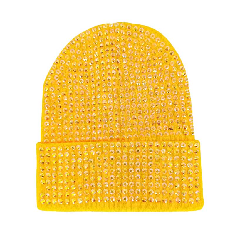 Yellow Bling Studded Beanie Hat, The beanie hat is made of soft, gentle, skin-friendly, and elastic fabric, which is very comfortable to wear. This exquisite design is embellished with shimmering Bling Studded for the ultimate glam look! It provides warmth to your head and ears, protects you from the wind, and becomes your ideal companion in spring, autumn and winter. Suitable for wearing for a variety of outdoor activities, such as shopping, hiking, biking, mountaineering, rock climbing, etc.