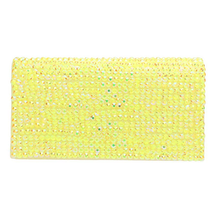 Yellow Bling Studded Evening Clutch Crossbody Bag, is the perfect choice to carry on the special occasion with your handy stuff. It is lightweight and easy to carry throughout the whole day. You'll look like the ultimate fashionista while carrying this Crossbody Evening Bag. This stunning Bling Studded Clutch bag is perfect for weddings, parties, evenings, cocktail parties, wedding showers, receptions, proms, etc.