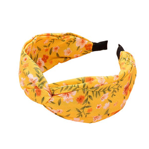 Yellow Flower Leaf Patterned Knot Burnout Headband, create a natural & beautiful look while perfectly matching your color with the easy-to-use flower leaf patterned knot burnout headband. Perfect for everyday wear, special occasions, outdoor festivals, and more. Awesome gift idea for your loved one or yourself.