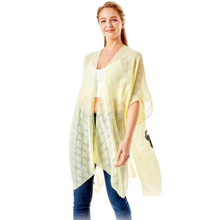 Yellow I Washed Up Like This Solid Lettering Cover Up Poncho, The lightweight poncho top is made of soft and breathable Viscose material. The fashionista Poncho Cover up with open front design, simple basic style, easy to put on and down. Perfect Gift for Wife, Mom, Birthday, Holiday, Anniversary, Fun Night Out.